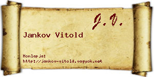Jankov Vitold névjegykártya